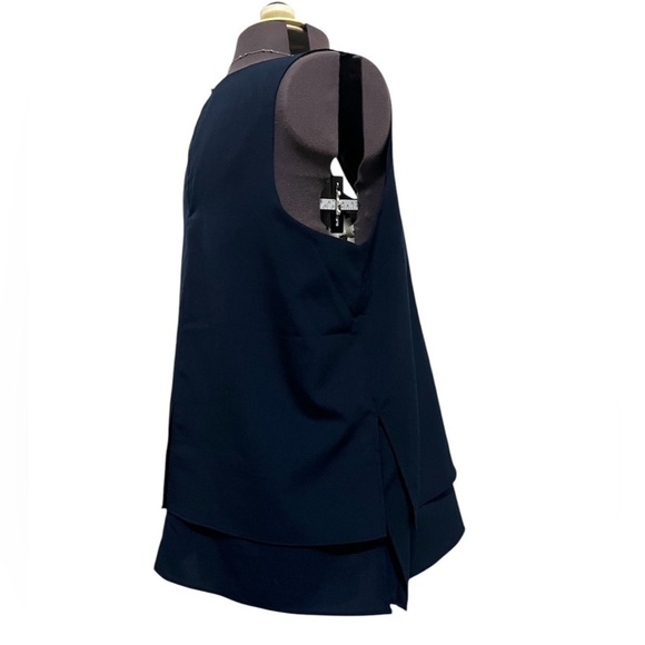 Banana Republic Blue Tiered V-Neck Sleeveless Blouse Size M - Picture 6 of 13